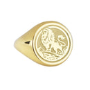 14K Gold Lion Signet Ring