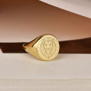 14K Gold Lion Signet Ring
