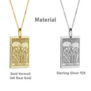 14K Gold Lovers Tarot Card Pendant Necklace