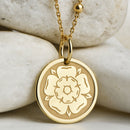 14K Gold Luther Rose Pendant Necklace