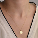 14K Gold Luther Rose Pendant Necklace