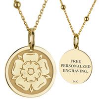 14K Gold Luther Rose Pendant Necklace