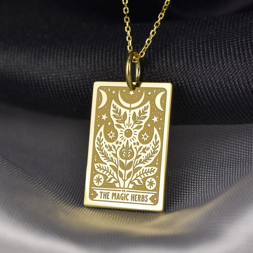 14K Gold Magic Herbs Pendant Necklace