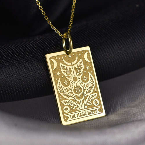 14K Gold Magic Herbs Pendant Necklace