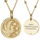 14K Gold Phoenix Bird Pendant Necklace