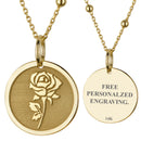 14K Gold Rose Flower Pendant Necklace