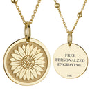 14K Gold Sunflower Pendant Necklace