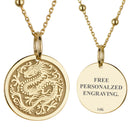 14K Gold Chinese Dragon Pendant Necklace