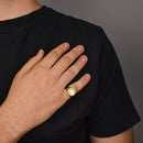 14K Gold Maple Leaf Signet Ring
