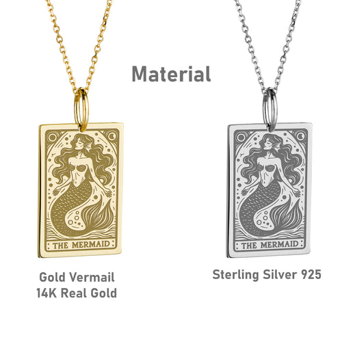 14K Gold Mermaid Pendant Necklace