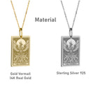 14K Gold Phoenix Tarot Card Pendant Necklace