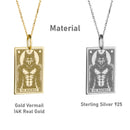 14K Gold Werewolf Tarot Card Pendant Necklace