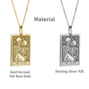 14K Gold Skeleton Lovers Pendant Necklace