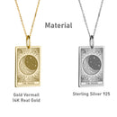 14K Gold Moon Tarot Card Pendant Necklace