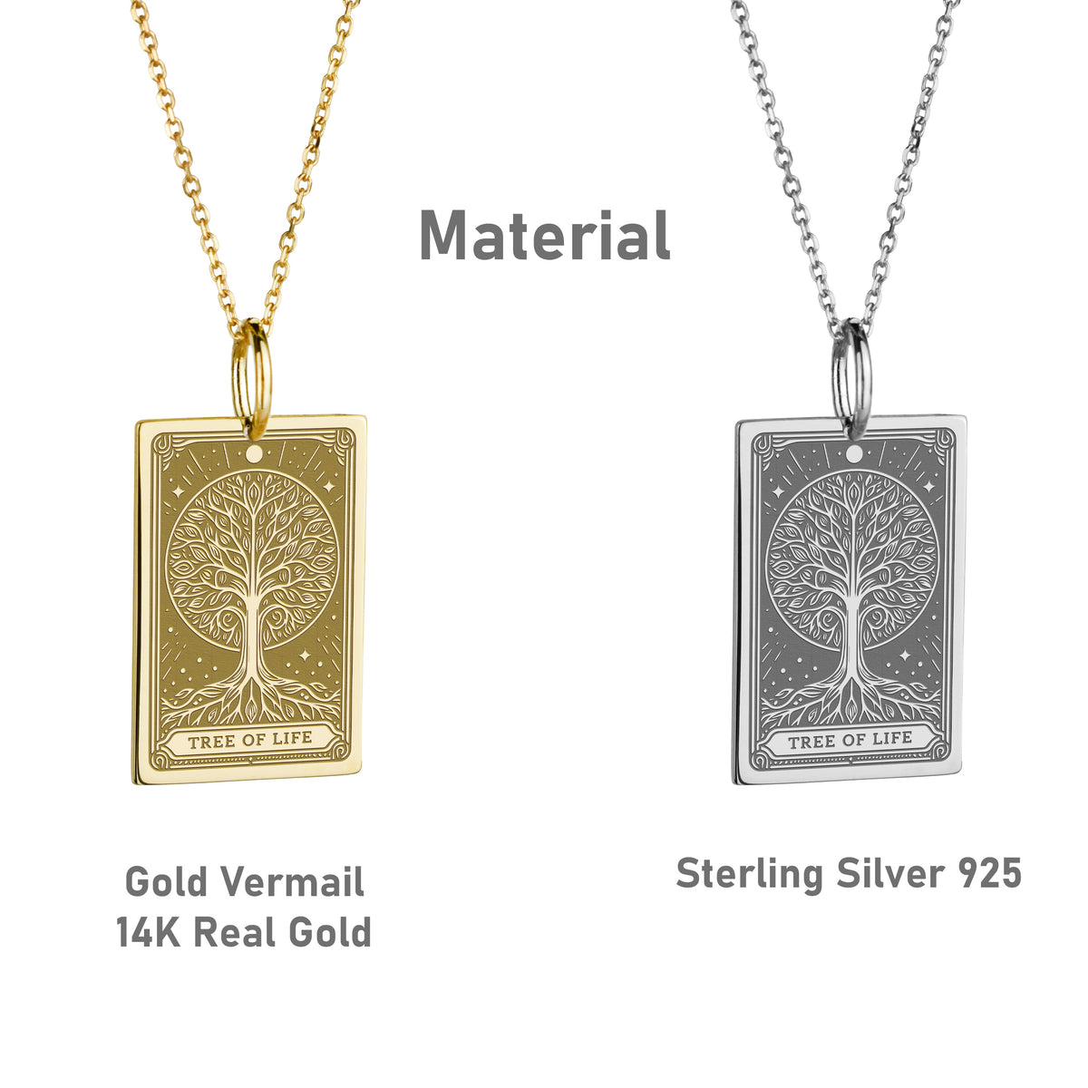 14K Gold Tree of Life Pendant Necklace