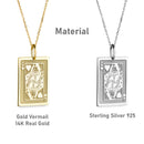 14K Gold Queen of Hearts Playing Card Pendant Necklace