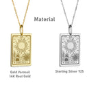 14K Gold Sun Tarot Card Pendant Necklace