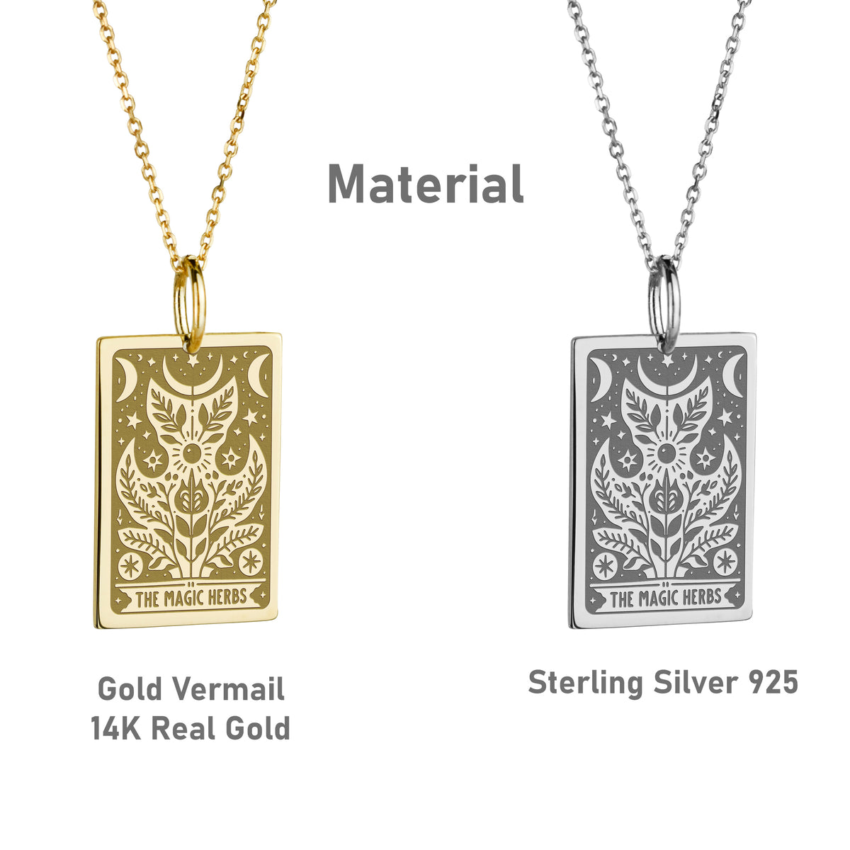 14K Gold Magic Herbs Pendant Necklace