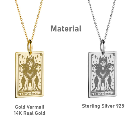 14K Gold Cerberus Pendant Necklace