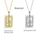 14K Gold Hanged Man Tarot Card Pendant Necklace