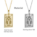 14K Gold Witch Tarot Card Pendant Necklace