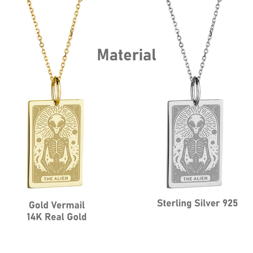 14K Gold Alien Pendant Necklace