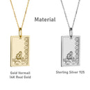 14K Gold Eight of Pentacles Pendant Necklace