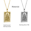 14K Gold Wizard Tarot Card Pendant Necklace