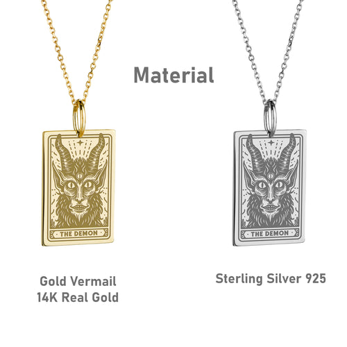 14K Gold Demon Pendant Necklace