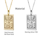 14K Gold Judgement Tarot Card Pendant Necklace