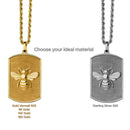 14K Gold Bee Tag Necklace