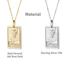 14K Gold Page of Swords Tarot Card Pendant Necklace