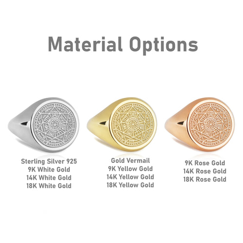 14K Gold Seven Archangels Sigil Signet Ring
