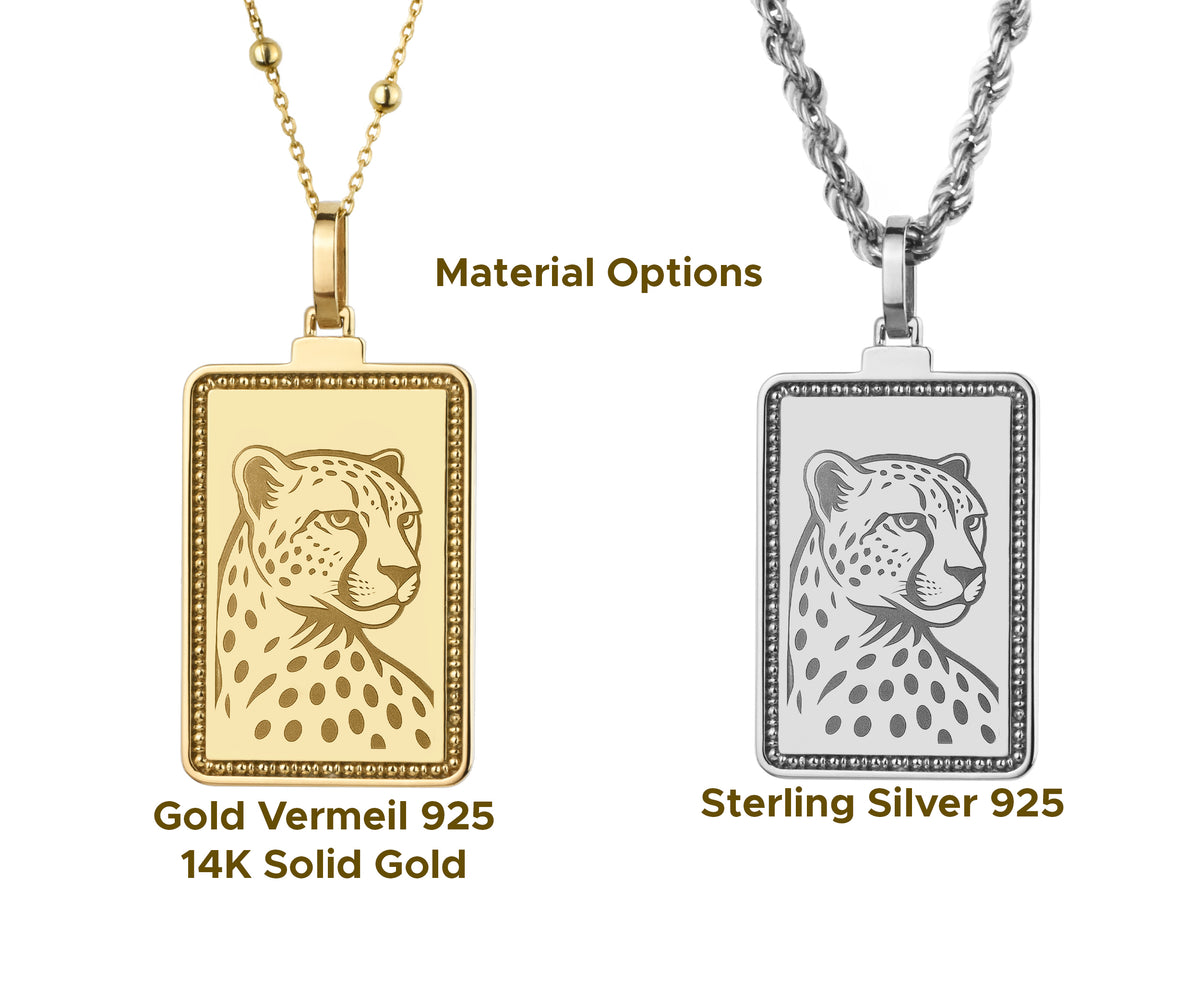 14K Gold Cheetah Pendant Necklace