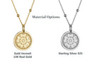 14K Gold Luther Rose Pendant Necklace