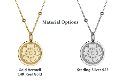 14K Gold Luther Rose Pendant Necklace