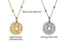 14K Gold Chinese Double Dragon Coin Pendant Necklace