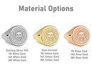 14K Gold Pirate Skull Coin Signet Ring