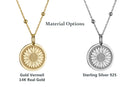 14K Gold Sunflower Pendant Necklace