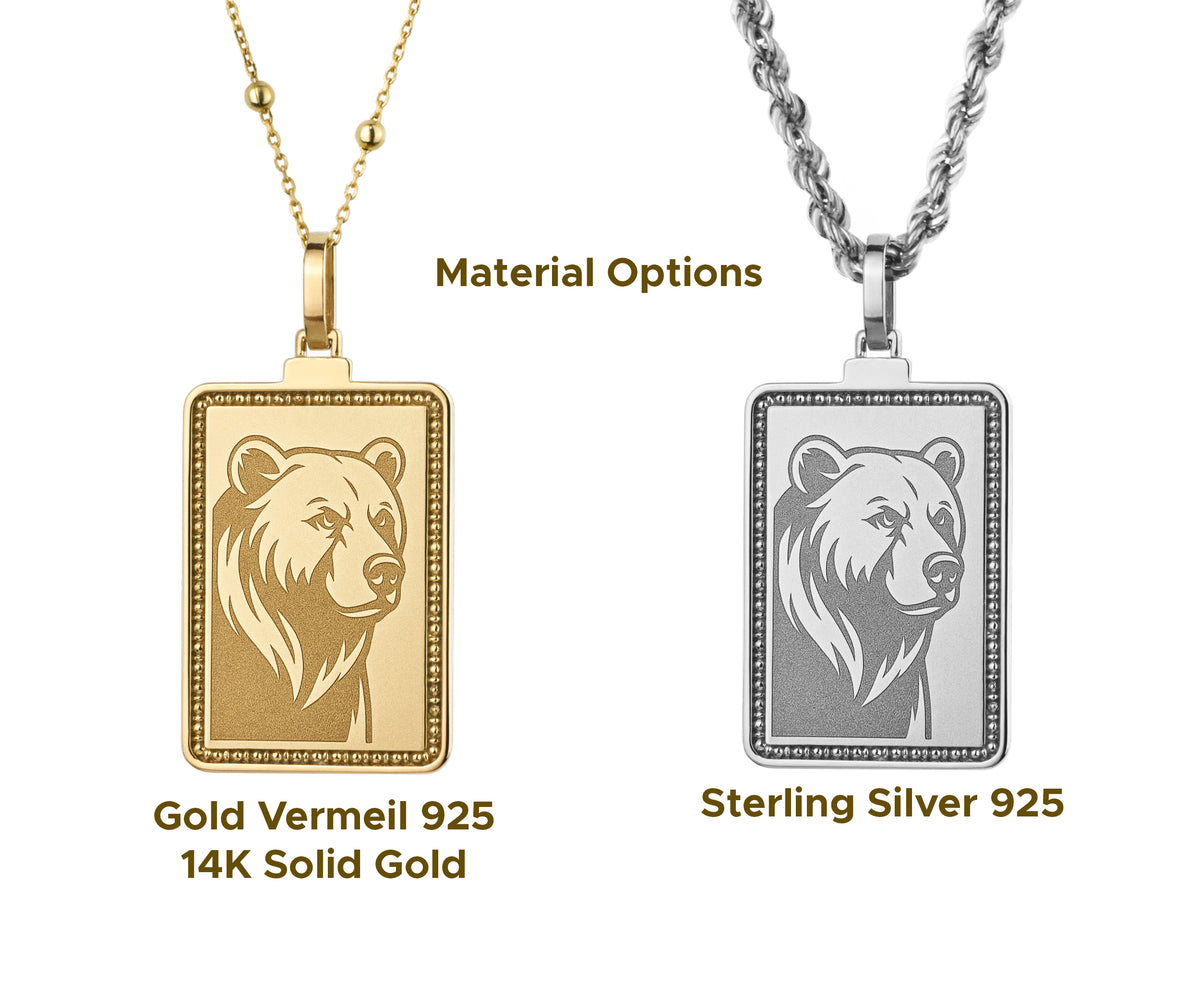 14K Gold Bear Pendant Necklace
