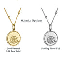 14K Gold Compass Mountain Pendant Necklace