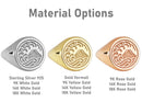 14K Gold Mount Fuji Wave Signet Ring