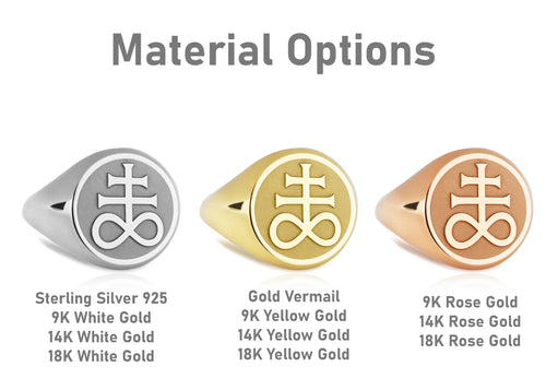 14K Gold Leviathan Cross Signet Ring