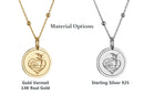 14K Gold Dolphin Heart Pendant Necklace