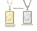 14K Gold Capybara Pendant Necklace