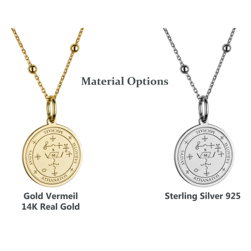 14K Gold Archangel Michael Sigil Pendant Necklace
