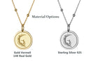 14K Gold Surfer Wave Pendant Necklace