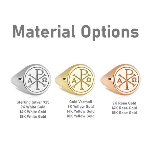 14K Gold Chi Rho Signet Ring