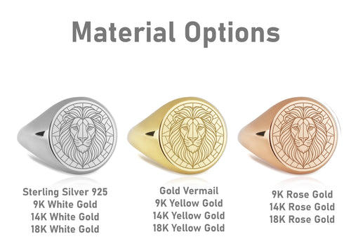 14K Gold Lion Signet Ring