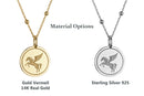 14K Gold Pegasus Winged Horse Pendant Necklace